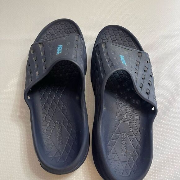 Hoka One One Ora Recovery Navy Blue Sandals Slides Size 13M - Picture 12 of 16